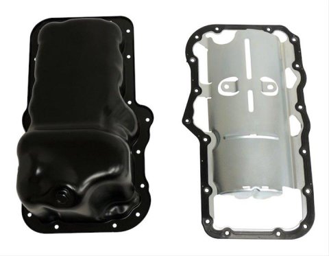 Crown Automotive Oil Pans 53021779K Pans, Wet Sump Style, Steel, Black, Dodge, Jeep, Ram, 3.7L, Each