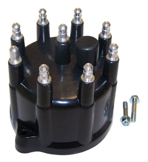 Crown Automotive Distributor Caps 53008767 Cap, Male/HEI, Screw Down, Thermoplastic, Black, Jeep, 5.2L, 5.9L, Each