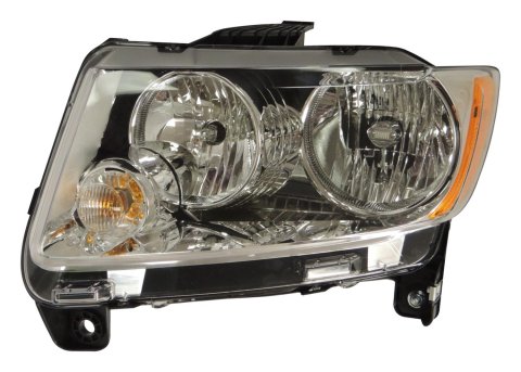 Crown Automotive Headlight Assemblies for 2011-2017 COMPASS - 68088869AA Assembly, Driver Side, OEM Style, Amber/Clear Lens, Jeep, Each