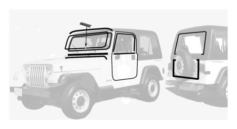Crown Automotive - Weatherstrip Seals, Vehicle Kits for 1987-1995 WRANGLER YJWSK Weatherstrip, Complete Kit