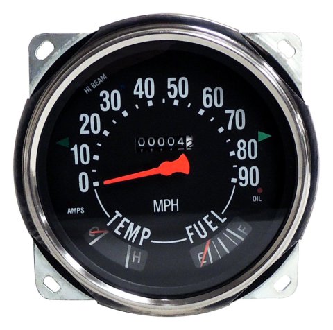 Crown Automotive Speedometers 914845 Gauge, OEM Replacement Style, Analog, Speedometer/Temp/Fuel, Black/Gray Face, Gauge Pod, Jeep, Kit