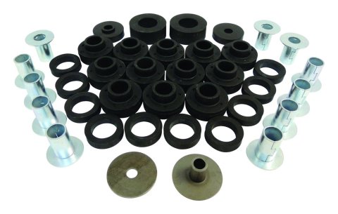 Crown Automotive Body Mounting Kits 5462446K Bushings, Rubber, Black, Jeep, Kit