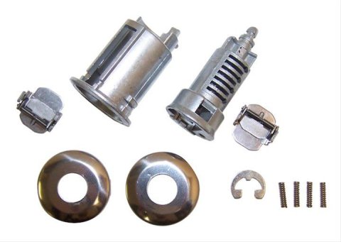 Crown Automotive Door Lock Cylinder Kits 4778123 Cylinder, Chrome, Chrysler, Dodge, Jeep, Plymouth, Each