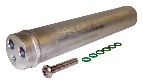 Crown Automotive Air Conditioning Driers and Accumulators 68003970AA Receiver Drier, Round, Vertical Mounting Style, Aluminum, Natural, Dodge, Jeep, Each