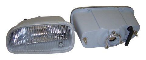 Crown Automotive Fog Lamps for 1999-2003 GRAND CHEROKEE - 55155136K Lamps, White Bulb, Clear Lens, Jeep, Pair