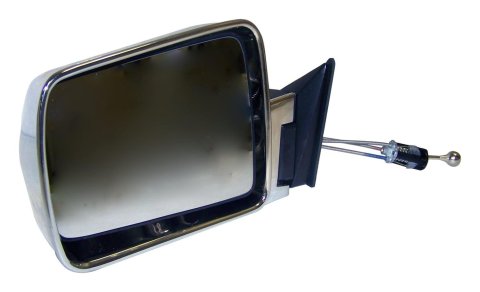 Crown Automotive Side View Mirrors 55034121 Mirror, Replacement, Driver Side, Remote Manual, Flat, Chrome Housing, Jeep, Each