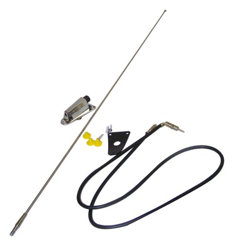 Crown Automotive Antenna Kits 8127842K Antenna, Stationary, Steel, Chrome, Jeep, Kit