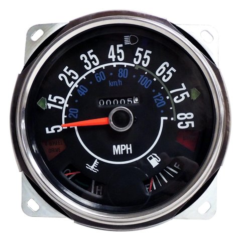 Crown Automotive Speedometers J5761110 Gauge, OEM Replacement Style, Speedometer/Temp/Fuel Level, Analog, Black/Gray Face, Jeep, Kit