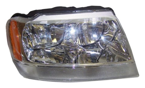 Crown Automotive Headlight Assemblies for 2001-2004 GRAND CHEROKEE - 55155576AE Assembly, Passenger Side, OEM Style, Amber/Clear Lens, Each