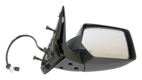 Crown Automotive Side View Mirrors 57010098AC Mirror, Replacement, Passenger Side, Electric, Flat, Heated, Black Housing, Jeep, Each