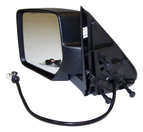 Crown Automotive Side View Mirrors 57010187AC Mirror, Replacement, Driver Side, Electric, Flat, Heated, Black Housing, Jeep, Each