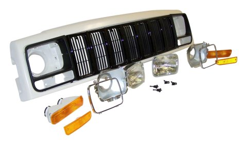 Crown Automotive Header Panels for 1997-2001 CHEROKEE - 55055233AE-K Panel, Plastic, Black, Black Grille, Bezels, Headlamps, Lenses, Jeep, Kit
