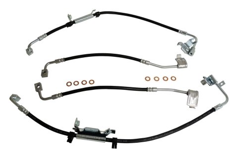 Crown Automotive Brake Hose Sets BHK2 Hoses, Rubber, Front and Rear, Jeep, set of 4