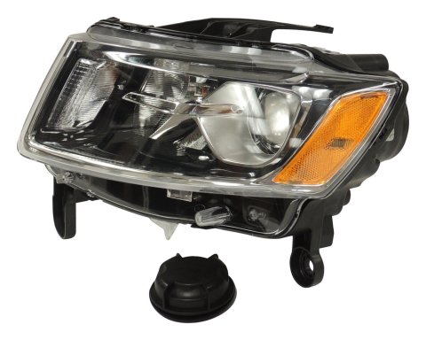 Crown Automotive Headlight Assemblies 68110997AD Assembly, Left, Silver Bezel, Clear Lens, Jeep, Each