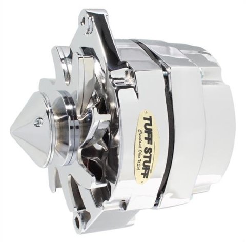 Tuff Stuff Performance Silver Bullet Alternators 7139ABULL Alternator, Chrome, 100 Amps, V-Belt, Buick, Chevy, Oldsmobile, Pontiac, Each