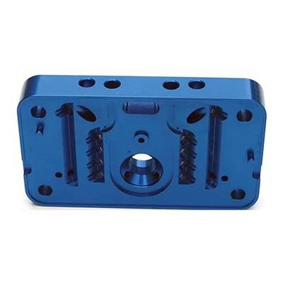 AED Pro-Series Billet Metering Blocks 6585A Block, Primary or Secondary, Aluminum, Blue Anodized, Holley 4500 Series, Alcohol, Each