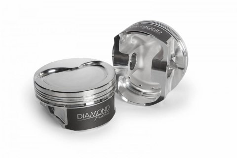Diamond Pistons Competition Series 11553-R1-8 - 1200HP Rated - 2618 Material - Coated Skirts - Includes Pins and Rings