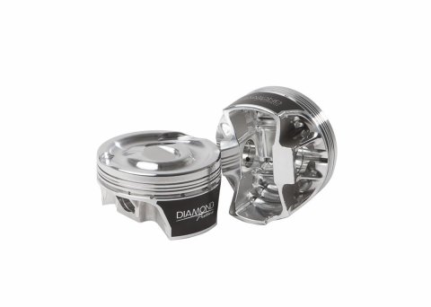 Diamond Pistons Competition Series 11587-R2-8 Piston and Ring Kit, Series, Forged Aluminum, Dish, 4.070 in. Bore, Chevy, Small Block, Kit