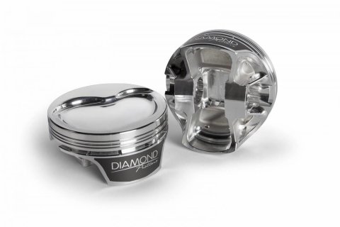 Diamond Pistons Competition Series 11595-R1-8 - 1200HP Rated - 2618 Material - Coated Skirts - Includes Pins and Rings
