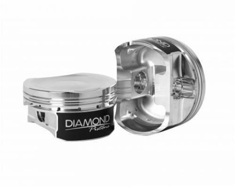 Diamond Pistons Competition Series 53007-R1-8 - 1200HP Rated - 2618 Material - Coated Skirts - Includes .185W Pins and Gas Nitrided Rings