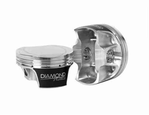 Diamond Pistons Competition Series 53101-R1-8 - 1200HP Rated - 2618 Material - Coated Skirts - Includes .185W Pins and Gas Nitrided Rings