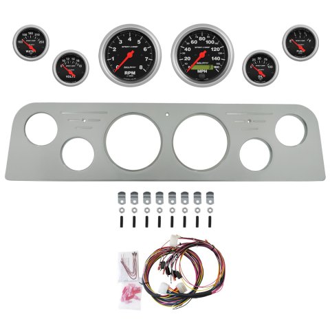 AutoMeter Sport-Comp 62-66 GMC Truck Billet Panel/Gauge Kit - 3-3/8in. (x2) & 2-1/16in. (x4)