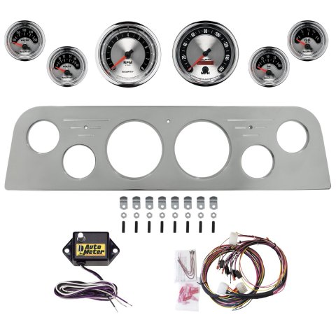 AutoMeter American Muscle 60-61 GMC Truck Billet Panel/Gauge Kit - 3-3/8in. (x2) & 2-1/16in. (x4)