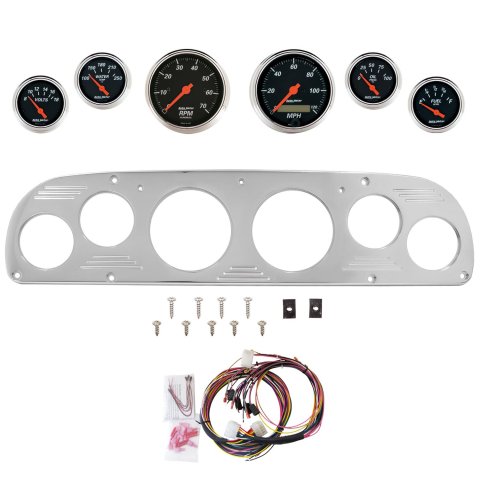 AutoMeter Designer Black 57-60 Ford Truck Billet Panel/Gauge Kit - 3-1/8in. (x2) & 2-1/16in. (x4)