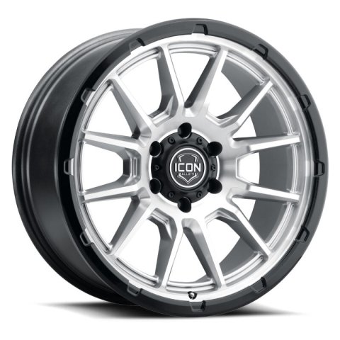 ICON Alloys Cajon 20x9 / 8x6.5 / 12mm / 5.5in BS Silver Machined Wheel w/ GB Lip