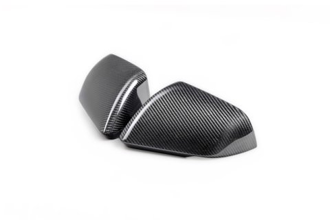 Ford Racing 24-25 Mustang (w/Integrated Turn Signals) Carbon Fiber Mirror Skull Caps - Gloss