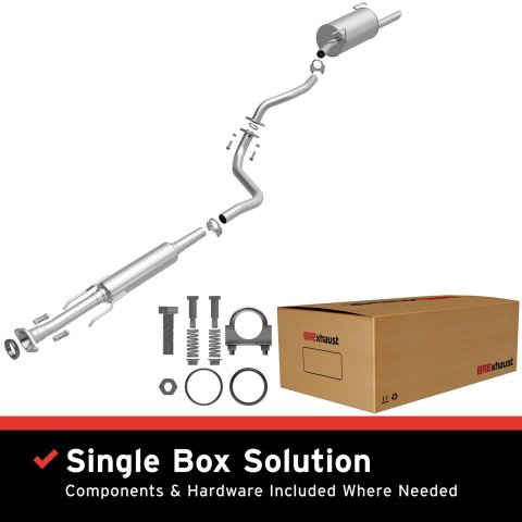 BRExhaust Direct-Fit Exhaust Systems for 2012-2017 VERSA - 106-0157 Systems, Direct-Fit, Cat-back, Single, Steel, Aluminized, Rear Exit, Nissan, Kit