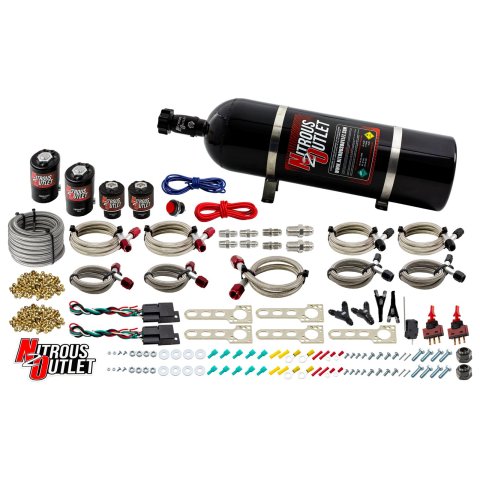 Nitrous Outlet Oxide Systems 00-10023-15 Chrysler EFI Dual Stage Single Nozzle System (15lb Bottle)