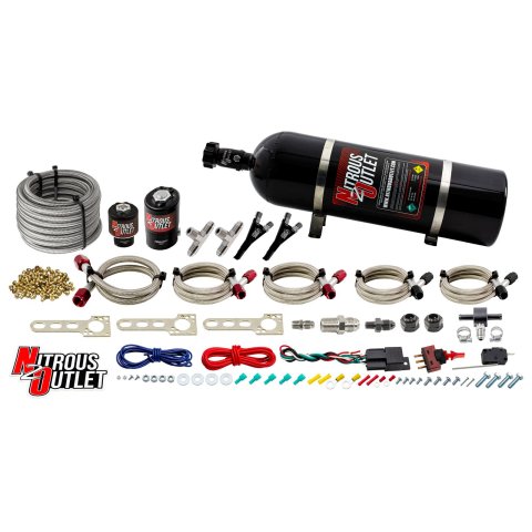 Nitrous Outlet EFI Dual Nozzle Systems 00-10042-15 Universal System (15lb Bottle)