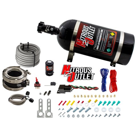 Nitrous Outlet Oxide Systems 00-10054-10 Systems, Interspooler 4" Boosted Dry Collar System (50-400HP)(10lb Bottle)