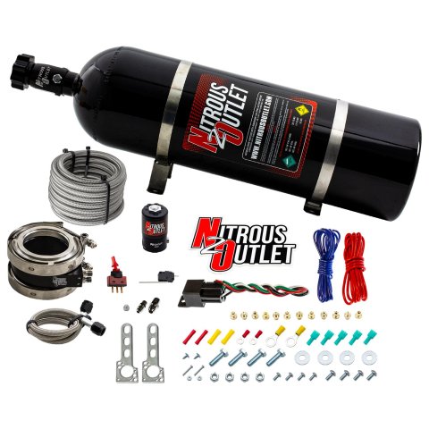 Nitrous Outlet Oxide Systems 00-10054-15 Systems, Interspooler 4" Boosted Dry Collar System (50-400HP)(15lb Bottle)