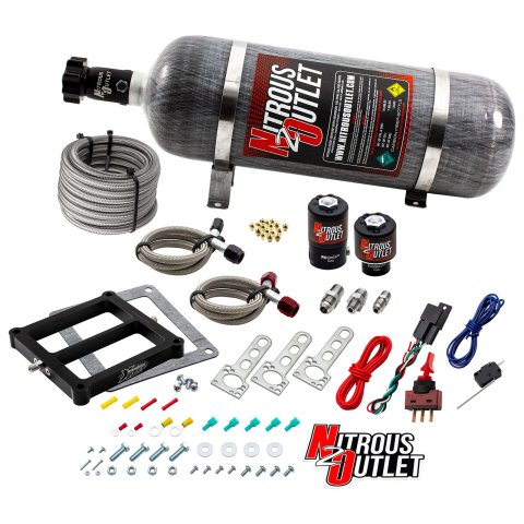 Nitrous Outlet Oxide Systems 00-10071-12 Systems, Weekend Warrior 4500 Plate System - Gas/E85 (5-55psi)(100-350 HP)(12LB Bottle)
