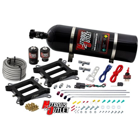Nitrous Outlet Oxide Systems 00-10072-15 Systems, Weekend Warrior 4150 Tunnel Ram System - Gas/E85 (5-55 psi)(100-400 HP)(15LB Bottle)