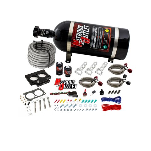 Nitrous Outlet Oxide Plate Systems 00-10100-10 Systems, EFI Plate, Wet Style, WOT Switch Activation, 10 lbs. Bottle, for Use On 52mm Throttle Body, Chevrolet, Pontiac, 5.7L LT, Kit
