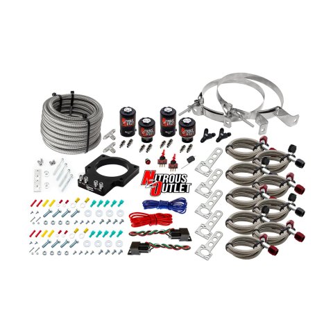 Nitrous Outlet Oxide Plate Systems 00-10114-00 Systems, EFI Plate, Wet Style, WOT Switch Activation, for Use On Applications with A 92mm LSX Intake, Chevrolet, Small Block LS, Kit