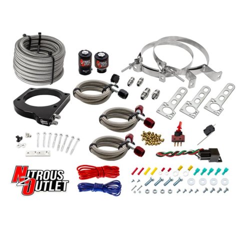 Nitrous Outlet Oxide Plate Systems 00-10115-00 Systems, EFI Plate, Wet Style, WOT Switch Activation, for Use On Applications with A 102mm LSX Intake, Chevrolet, Small Block LS, Kit