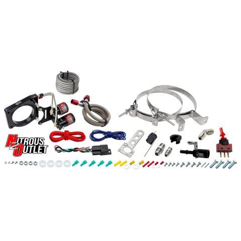 Nitrous Outlet Oxide Systems 00-10141-00 Systems, Ford 2016-2019 Mustang GT350/350R Hard-line Plate System - Gas/E85 (5-55psi)(50-200HP)(No Bottle)