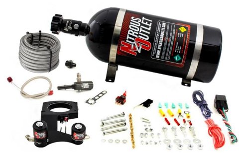 Nitrous Outlet Oxide Systems 00-10160-12 Systems, GM 2014-2019 6.2L Truck Hard-line Plate System - Gas/E85 (5-55psi)(50-200HP)(12lb Bottle)