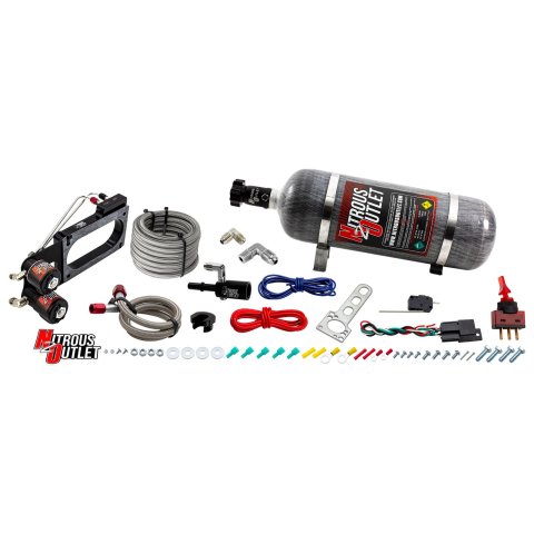 Nitrous Outlet Oxide Systems 00-10164-12 Systems, Ford Cobra Jet Intake 2011-2019 Mustang Hard-line Plate System - Gas/E85 (5-55psi)(50-200HP)(12lb Bottle)
