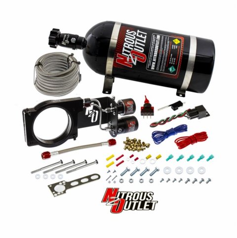 Nitrous Outlet Oxide Systems 00-10190-15 Systems, GM 2018-2019 ZR1 Corvette Hard-line Plate System - Gas/E85 (5-55psi)(50-200HP)(15lb Bottle)