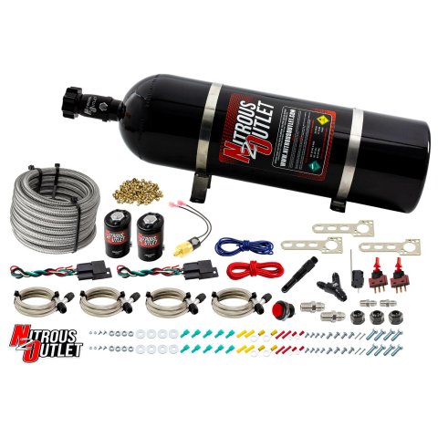Nitrous Outlet Oxide Plate Systems 00-10251-15 Universal Diesel Dual Stage Single Nozzle Dry System (15lb Bottle)