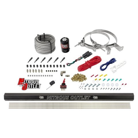 Nitrous Outlet Direct Port Systems 00-10397-00 Dry EFI 6 Cyl 1 Sol Sys w/ Single Rail (No Bottle)(90° Noz)