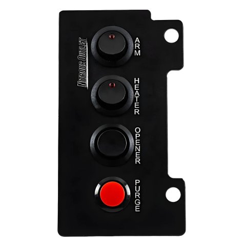 Nitrous Outlet Switch Panels 00-11009 Panel, Left Storage Compartment Mount, Aluminum, Black, 4 Switches, Chevy, Each