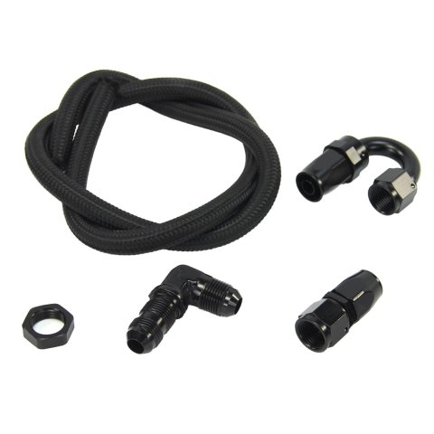Nitrous Outlet Blow-Down Kits 00-35040-B 180 Degree Blow Down Kit With 90 Degree Bulk Head Fitting (Black Fittings)