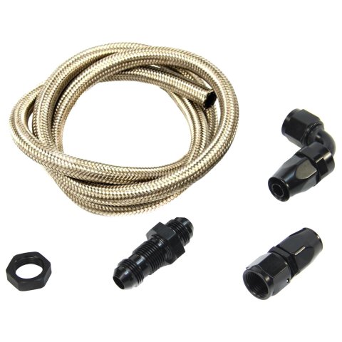 Nitrous Outlet Blow-Down Kits 00-35041-B 90 Degree Blow Down Kit With 90 Degree Bulk Head Fitting (Black Fittings)