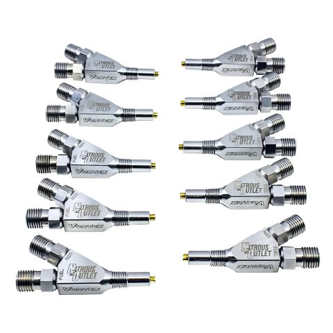 Nitrous Outlet Oxide Systems 00-40011-10 Nozzles, Vortex Ti 1/16" NPT Wet Nozzle - 10 Pack/Straight Annular Discharge/Titanium